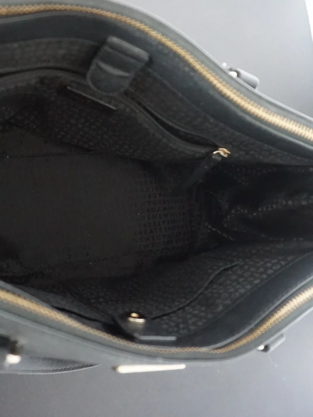 kate spade new york Black Satchel Top‎ Handle Bag, Detachable Strap, Zip, Gold
